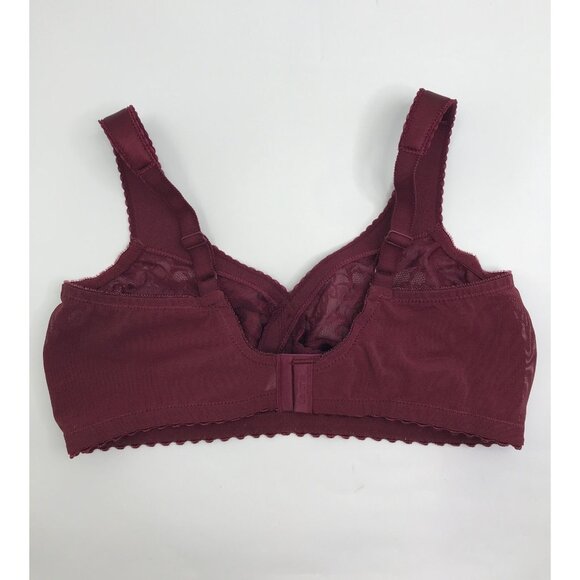 Glamorise MagicLift Original Support Wirefree Bra Burgundy Red 40D - Picture 2 of 4
